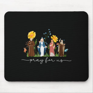 Mousepad Santos Católicos Florais Mulheres Religiosas Homen