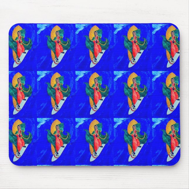 Mousepad santos de surfe no mouse azul (Frente)