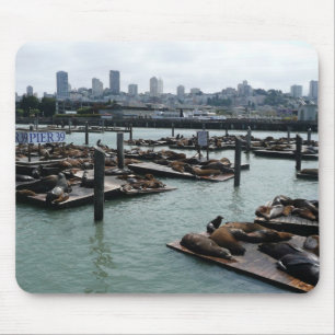 Mousepad São Francisco e Pier 39 Sea Lions City Skyline