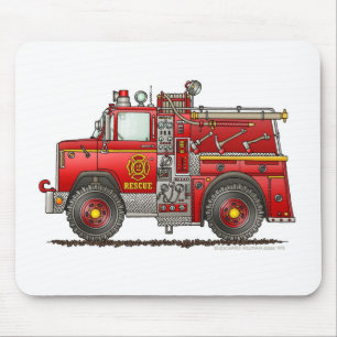 Mousepad Sapador-bombeiro do carro de bombeiros do