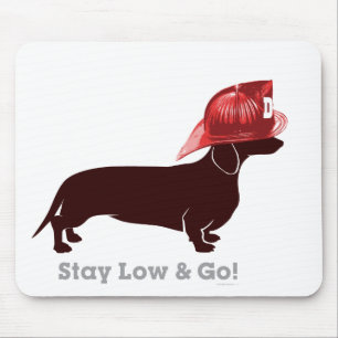 Mousepad Sapador-bombeiro "estada do Dachshund baixa "