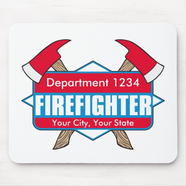 Mousepad Sapador-bombeiro feito sob encomenda com machados (Frente)