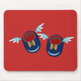 Mousepad Sapatos azuis e vermelhos alados fofos