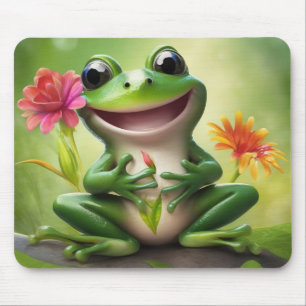 Mousepad Sapo Adorável com Pad de Mouse Flores