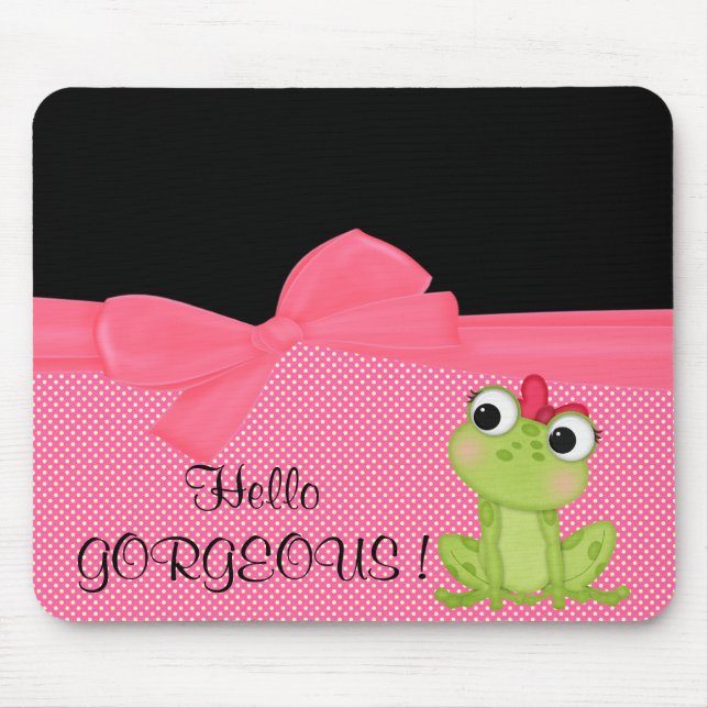 Mousepad Sapo Adorável e Fofo em Bolinhas-Olá, Lindíssimo (Frente)