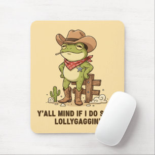 Mousepad Sapo Cowboy Bonito Se Divertindo Humor de Sapo Wes