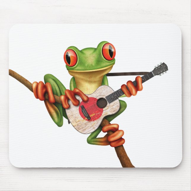 Mousepad Sapo de árvore que joga o branco japonês da (Frente)