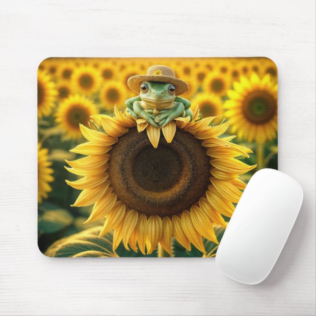 Mousepad Sapo de girassol amarelo (Com mouse)