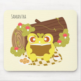 Mousepad Sapo De Picnic Lendo Um Livro