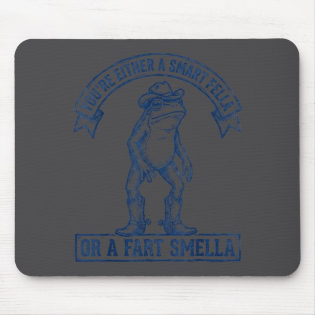 Mousepad Sapo Engraçado Cara Inteligente Peidar Fedor Cowbo (Frente)