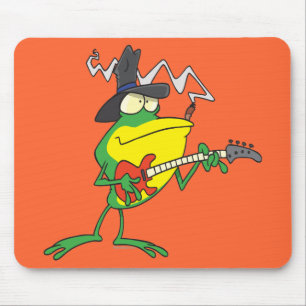 Mousepad sapo engraçado tocando basco guitarra desenho de 