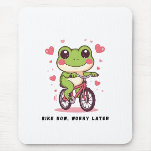 Mousepad Sapo Fofo Andando de Bicicleta Presente Divertid
