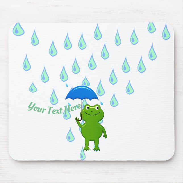 Mousepad Sapo Kawaii e Chuva (Frente)