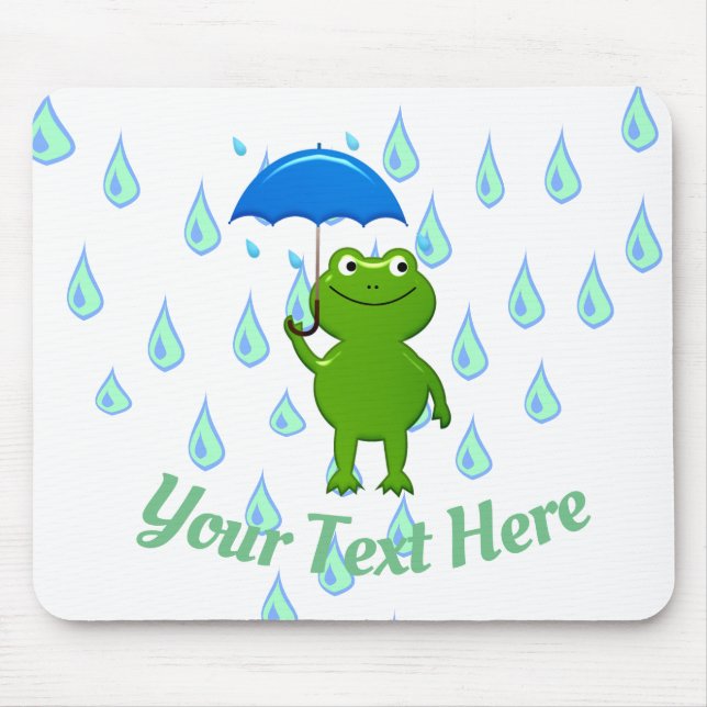 Mousepad Sapo Kawaii e Chuva (Frente)
