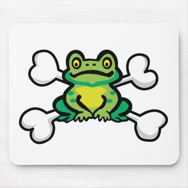 Mousepad sapo rã Caveira e Ossos Cruzados (Frente)