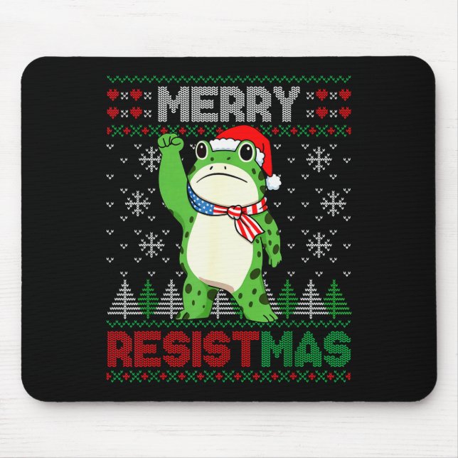 Mousepad Sapo Retro Alegre Resistmas Engraçado Político Fei (Frente)