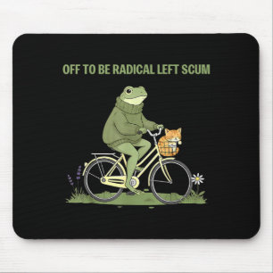 Mousepad Sapo retrô de bicicleta gato fora para ser escória