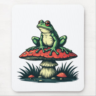 Mousepad Sapo sobre Mushroom Cottagecore Forest Magic Fungi