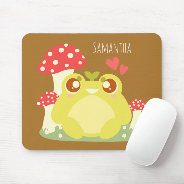 Mousepad Sapo Verde Bonito Sentado Na Natureza (Com mouse)