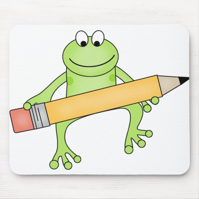 Mousepad Sapo verde com lápis (Frente)