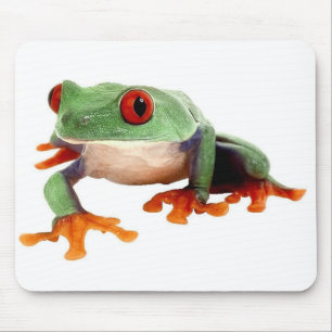 Mousepad sapo verde com olhos vermelhos