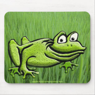 Mousepad Sapo Verde no Cartoon de Grass Animal