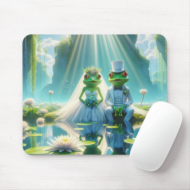 Mousepad Sapos de Casamento em um Lily Pad (Com mouse)