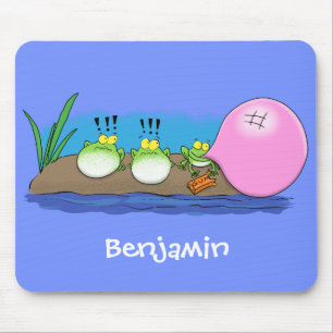 Mousepad Sapos engraçados bonitos ilustração de desenho ani