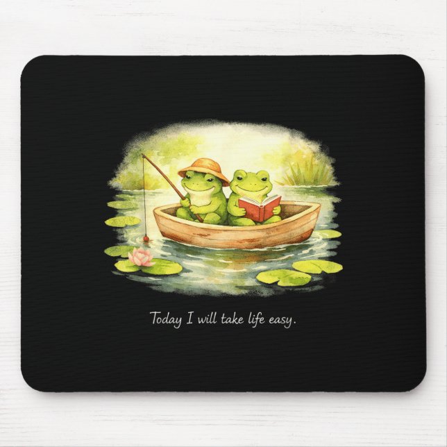 Mousepad Sapos fofos vão levar a vida fácil leitores calmos (Frente)