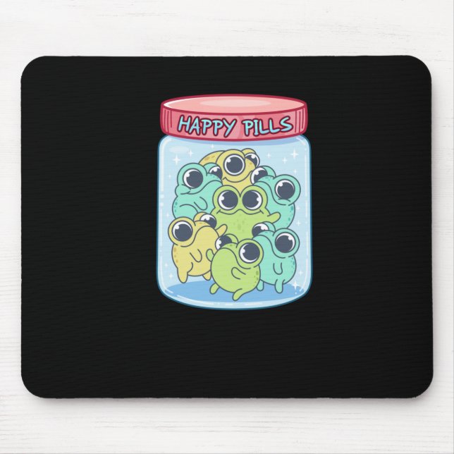 Mousepad Sapos Happy Pills Sticker (Frente)