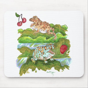 Mousepad Sapos ornamentados Chorões Perseguindo Arte Fruta