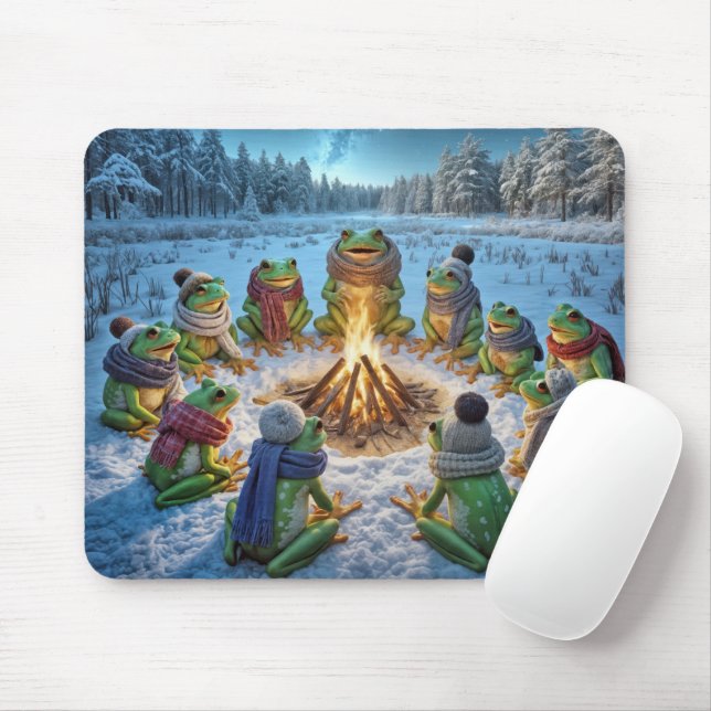 Mousepad Sapos reunidos em torno de uma fogueira (Com mouse)