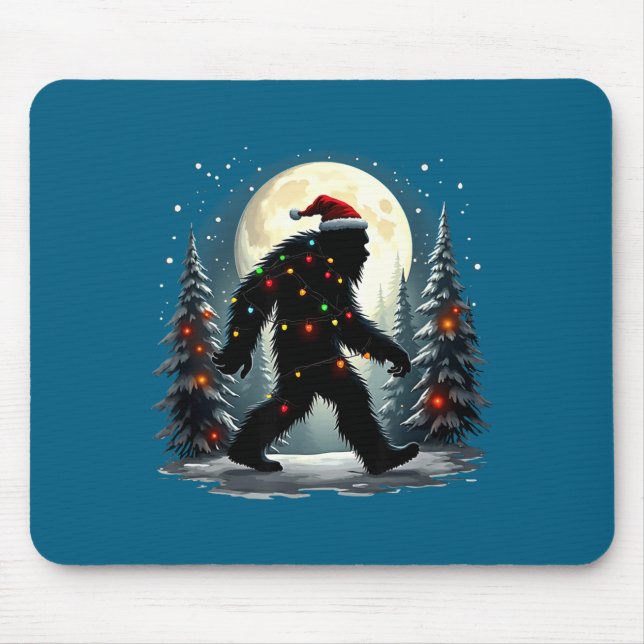 Mousepad Sasquatch 67 Santa Bigfoot Christmas Tree Funny  (Frente)