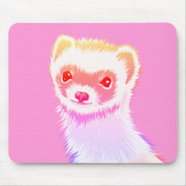 Mousepad Sassy Ferret Em Cores Do Arco-Íris