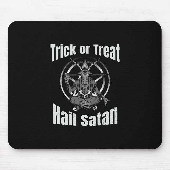 Mousepad Satã de granizo Pentagram Goat Halloween (Frente)