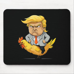 Mousepad Sátira de Trump Galo Jockey - Humor Político Engra