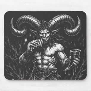 Mousepad Sátiro Invernal Hornado — por BurnsInHell