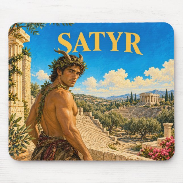 Mousepad Sátiro, Monstro de Fantasia Gótica (Frente)