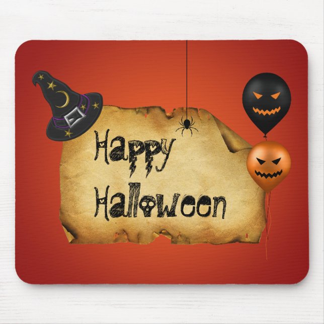 Mousepad Saudação de Bergaminho Antigo de Halloween (Frente)