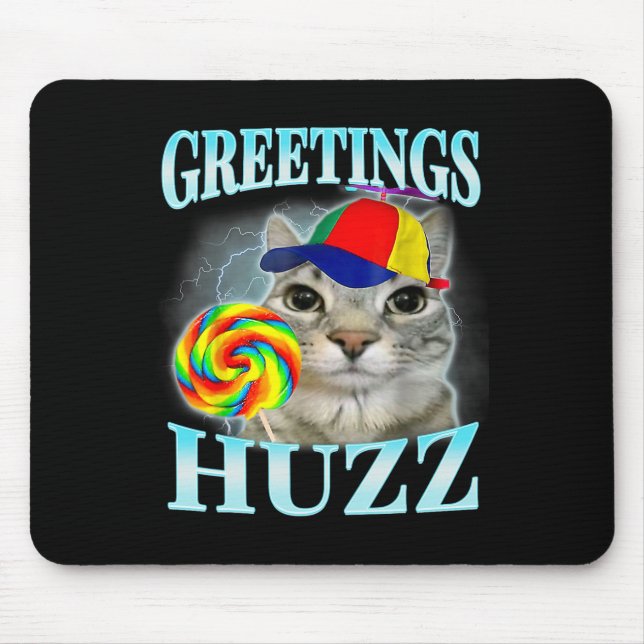 Mousepad Saudações Huzz Meme de gíria engraçado Gen Z Gen A (Frente)