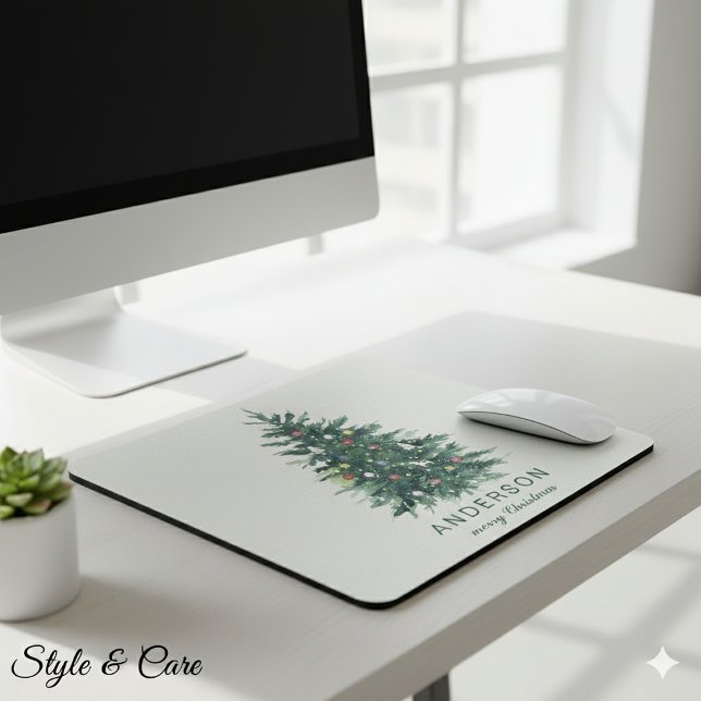 Mousepad Saudações Personalizadas de Natal Feliz Feriado (Personalized Merry Christmas Greetings Holiday Mouse Pad)