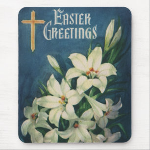 Mousepad Saudações Religiosas à Páscoa, Lily Flowers
