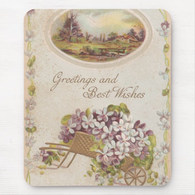 Mousepad Saudações Vintage e Melhores Desejos (Frente)
