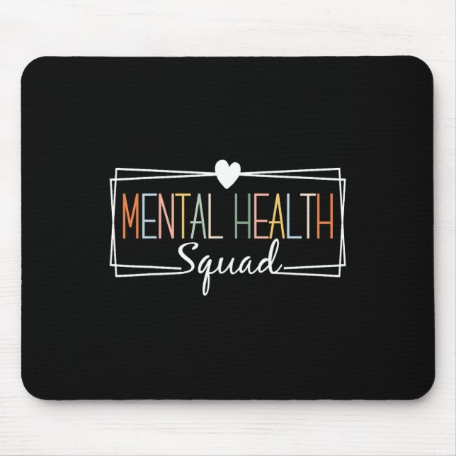 Mousepad Saúde Esquadrão Cérebro Doença Mental Sensibilizaç (Frente)
