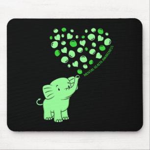 Mousepad Saúde Mental Consciência Elefante Coração Apoiante