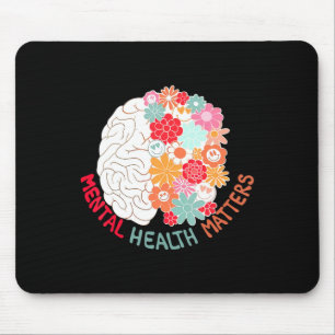 Mousepad Saúde Mental Flor Cérebro Sensibilização Para O Su