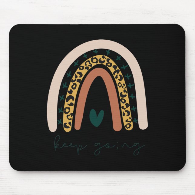 Mousepad Saúde Mental Ponto e Vírgula Continue Boho Moderno (Frente)