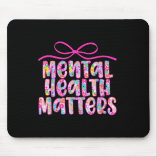 Mousepad Saúde Mental Retro Conscientização Floral Coquette