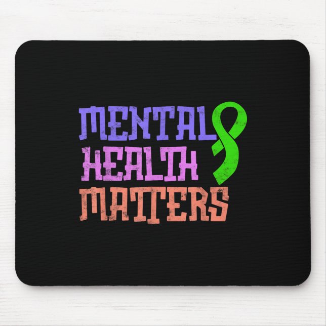 Mousepad Saúde Mental S Consciência da Doença Cerebral Huma (Frente)