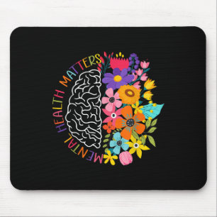 Mousepad Saúde Mental S Doença Cerebral Floral Humana Aware